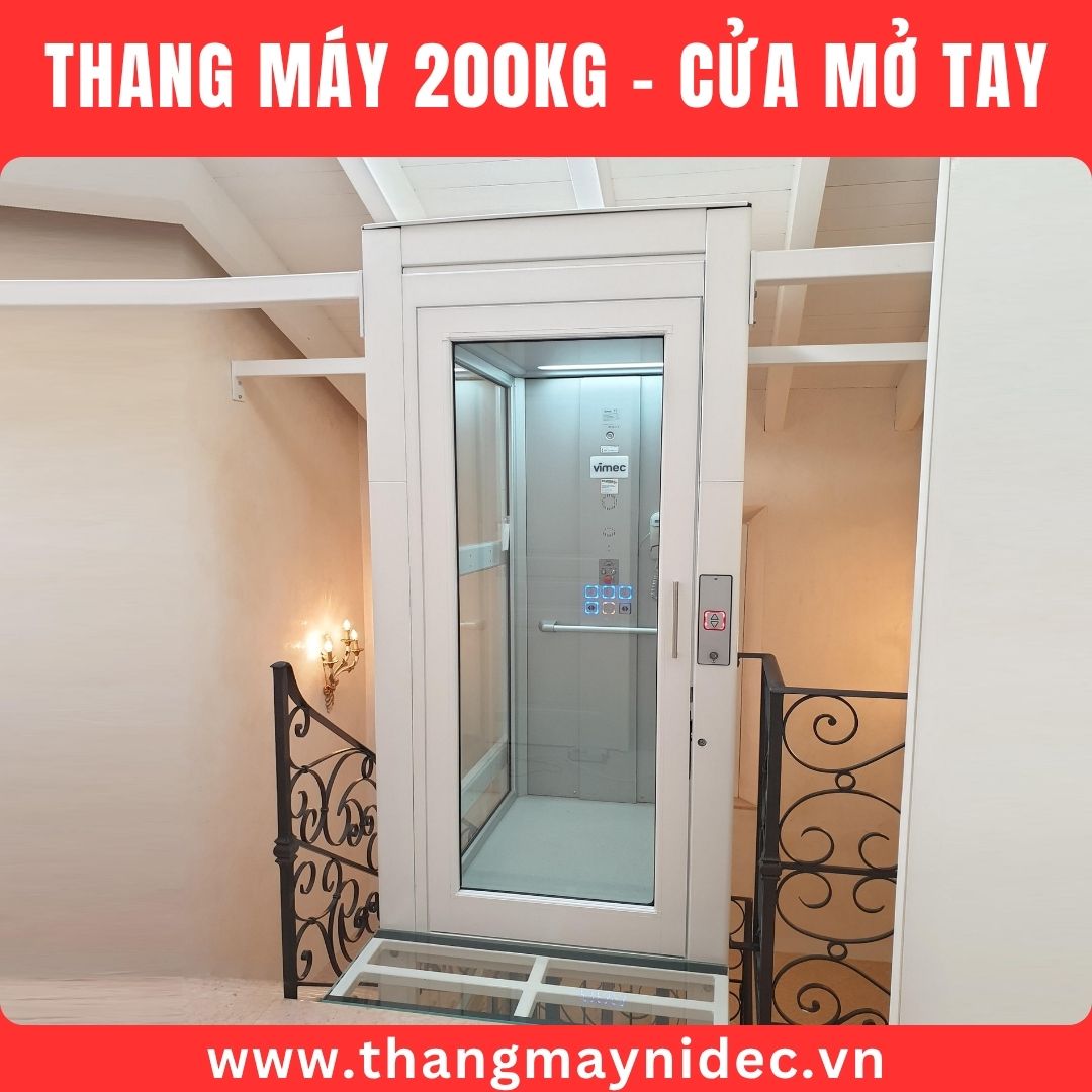 thang máy gia đình 200kg cửa mở tay